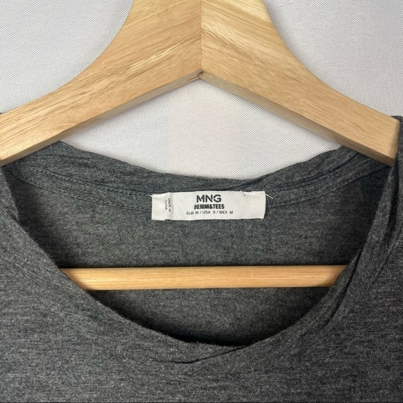 MNG by Mango Gray Pocket Front I Love You Tank Top S - Picture 3 of 4